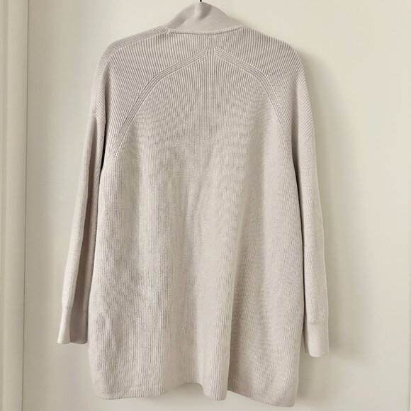 Lululemon Ribbed Long Wrap Sweater Merino Wool-Blend in White Opal Size 6 - Picture 7 of 10